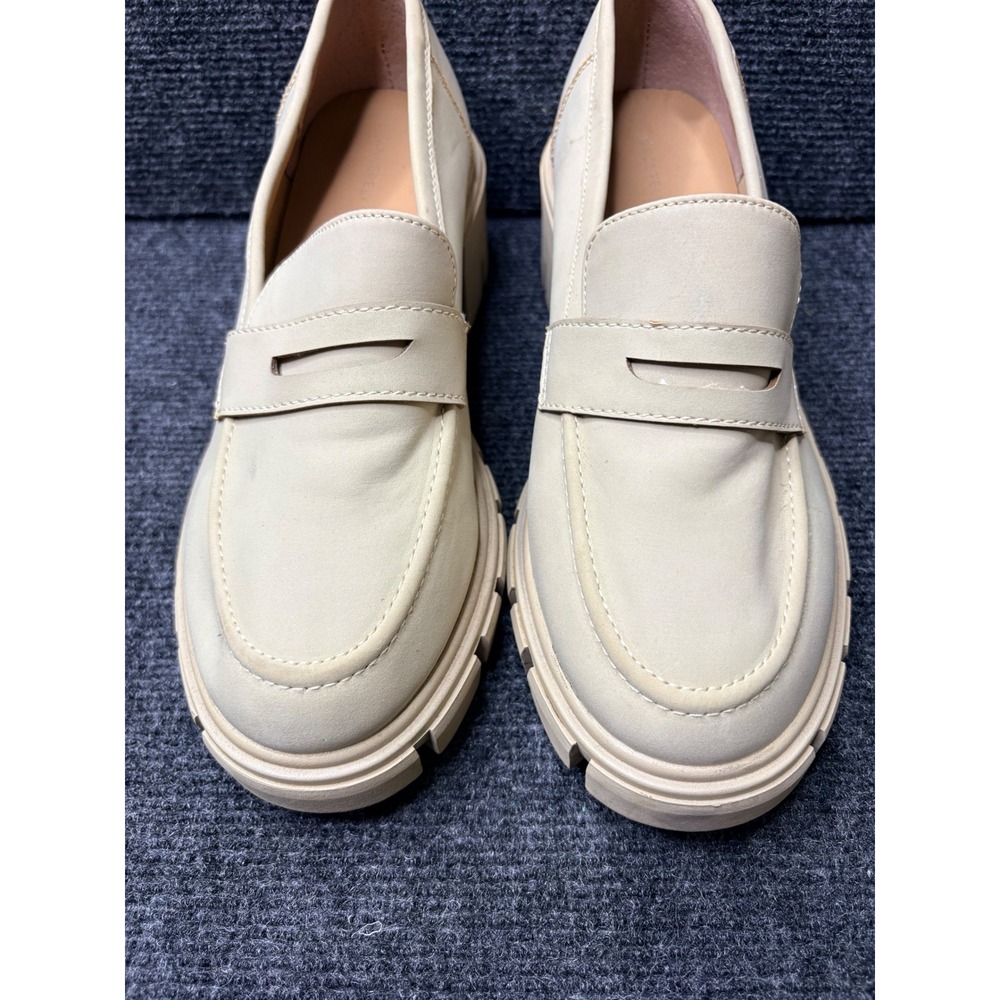 Sincerely Jules Dylan Cream Lug Sole Penny Loafers Womens 9M Chunky Block Heel - Picture 2 of 10